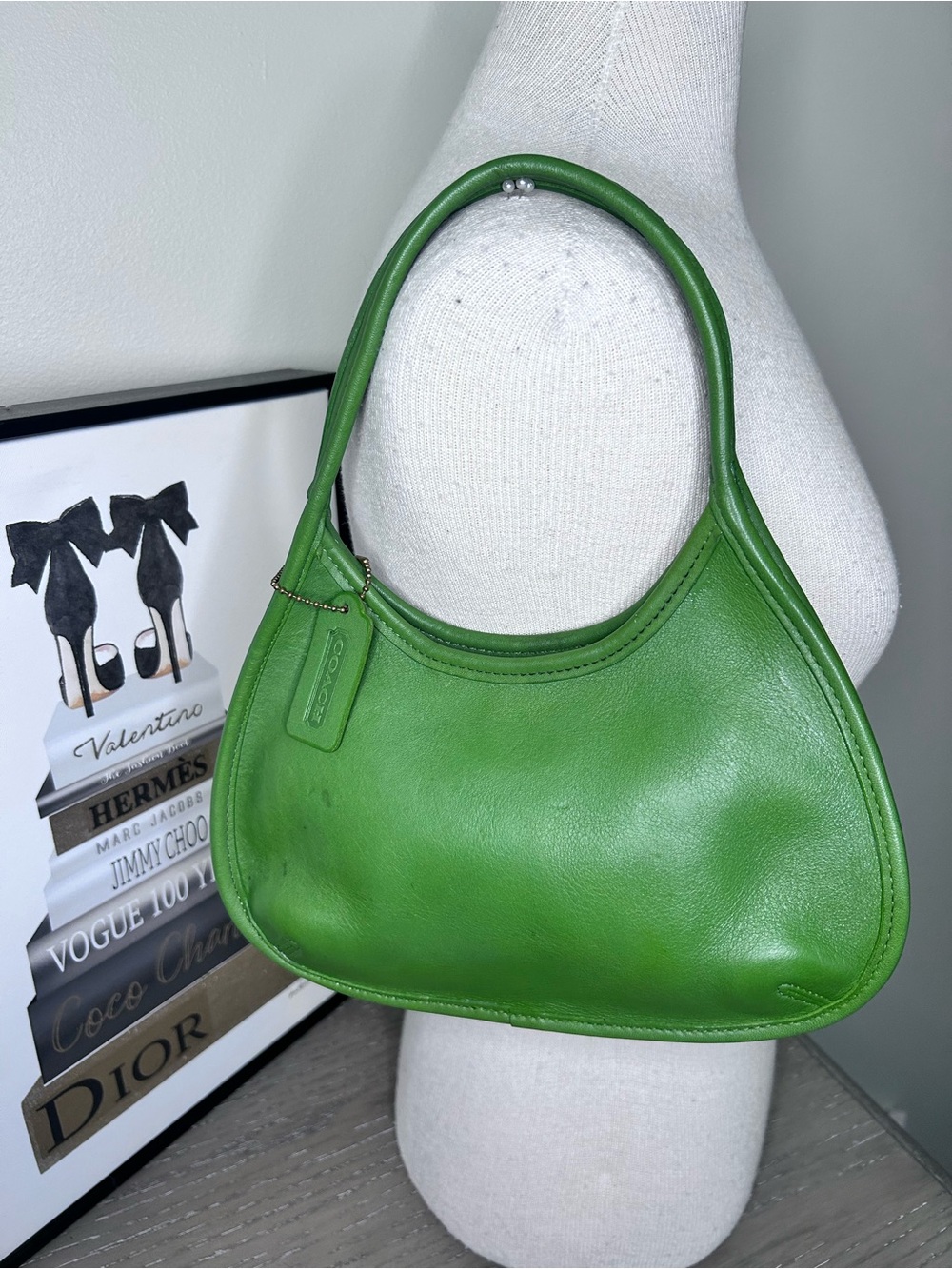 Vintage Coach Mini Ergo 9027 Green Leaf Leather Satchel | Rare 1997 USA